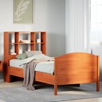vidaXL Lit bibliothèque sans matelas cire marron 75x190 cm pin massif