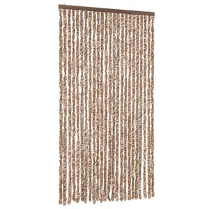 vidaXL Rideau anti-mouches beige et marron foncé 100x200 cm chenille