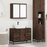 vidaXL Ensemble de meubles de salle de bain 2 Pièces Chêne marron