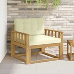vidaXL Sofa de milieu extérieur Polyester Blanc