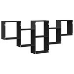 vidaXL Étagère murale noir 159x18x66 cm bois d'ingénierie