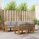 vidaXL Ensemble de canapés d'extérieur 7 pc Gris Naturel et Clair