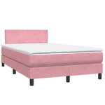 vidaXL Sommier à lattes de lit avec matelas rose 120x220 cm velours