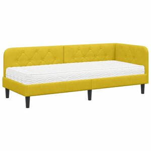 vidaXL Cadre de lit d'angle Jaune 80 x 200 cm Velours