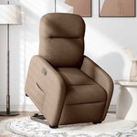 vidaXL Fauteuil inclinable électrique marron tissu