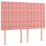 vidaXL Sommier à lattes de lit avec matelas Rose 140x200 cm Velours