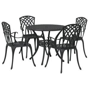 Ensemble de jardin 5 pièces vidaXL en aluminium noir