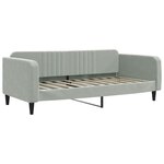vidaXL Lit de jour avec gigogne et tiroirs gris clair 90x190cm velours