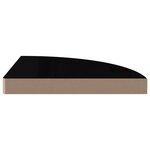 vidaXL Étagères d'angle flottantes 2Pièces noir brillant 35x35x3 8 cm MDF