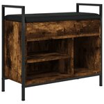 vidaXL Banc à chaussures chêne fumé 65 5x32x57 5 cm bois d'ingénierie