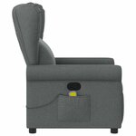 vidaXL Fauteuil inclinable de massage en tissu gris foncé