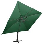 vidaXL Parasol de jardin en porte-à-faux avec double toit vert