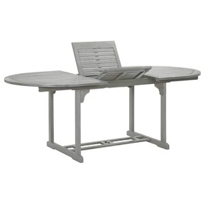 vidaXL Table de jardin Gris 200x100x75 cm Bois d'acacia massif