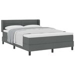 vidaXL Lit à ressorts avec tête de lit Gris foncé 200 x 140 cm tissu