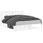 vidaXL Cadre de lit métal sans matelas et tête de lit blanc 160x200 cm