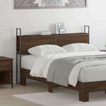 vidaXL Headboard de Rangement avec Station de Charge Chêne marron