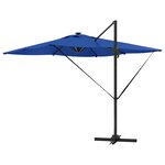 vidaXL Parasol bleu azur 286 x 285 x 270 cm Aluminium