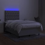 vidaXL Sommier à lattes de lit matelas LED gris clair 120x190 cm tissu