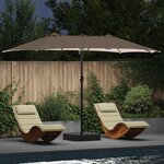 vidaXL Parasol de jardin Taupe 385 x 209 x 244 cm tissu