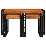 vidaXL Table Gigogne 3 Pièces Bois d'acacia massif et métal