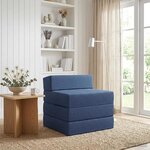 vidaXL Canapé-lit pliable Bleu 200 x 70 x 15 cm Tissu
