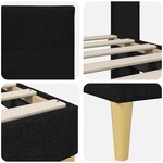 vidaXL Cadre de lit avec tête de lit Noir 140 x 190 cm Tissu