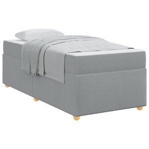 vidaXL Cadre de lit avec matelas Gris clair 90 x 200 cm tissu