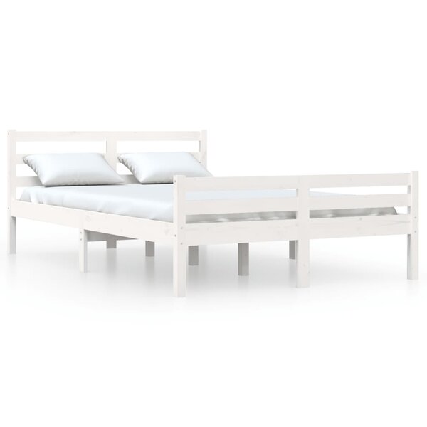 vidaXL Cadre de lit Blanc Bois massif 120x200 cm