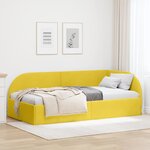 vidaXL Cadre de lit d'angle Jaune 90 cm x 200 cm tissu