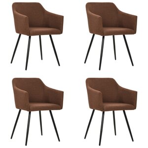 vidaXL Chaises à manger lot de 4 marron tissu