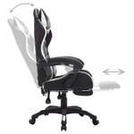 vidaXL Fauteuil de jeux vidéo avec LED RVB Blanc et noir Similicuir