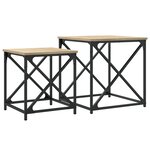 vidaXL Tables basses gigognes 2 Pièces chêne sonoma bois d'ingénierie