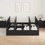 vidaXL Cadre de lit Chêne noir 200 x 200 x 31 5 cm Bois d'ingénierie