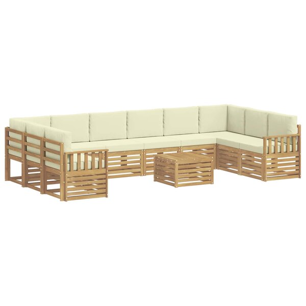 vidaXL Ensemble de canapés d'extérieur 8 pc Blanc et Crème Polyester
