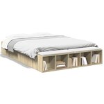 vidaXL Cadre de lit sans matelas chêne sonoma 160x200 cm