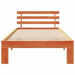 vidaXL Cadre de lit avec tête de lit Brun cire 80 x 200 cm Pin massif