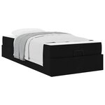 vidaXL Cadre de lit avec matelas Noir 90 x 200 cm tissu
