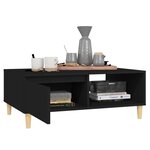 vidaXL Table basse noir 90x60x35 cm bois d'ingénierie