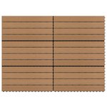 vidaXL Carreaux de terrasse 6 Pièces WPC 60x30 cm 1 08 m² Marron