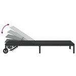 vidaXL Chaises longues 2 Pièces avec roues et table Noir Poly Rattan