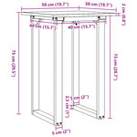 vidaXL Table à manger cadre en O 50x50x75 cm bois de pin massif acier