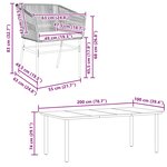 vidaXL Ensemble à manger jardin coussins 7Pièces marron poly rotin verre