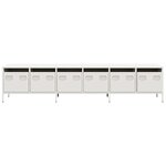 vidaXL Meuble TV blanc 202x39x43 5 cm acier laminé à froid