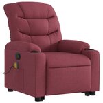 vidaXL Fauteuil inclinable de massage Rouge bordeaux Tissu