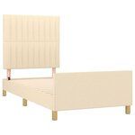 vidaXL Cadre de lit avec tête de lit Crème 90x190 cm Tissu