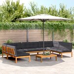 vidaXL Salon palette de jardin avec coussins 6Pièces bois d'acacia massif