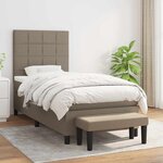 vidaXL Sommier à lattes de lit avec matelas Taupe 90x190 cm Tissu