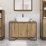 vidaXL Meuble sous évier Chêne artisanal 91x35x60 cm Bois d'ingénierie