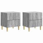vidaXL Table de chevet 2 pc Sonoma gris 43 x 34 5 x 48 cm