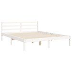 vidaXL Cadre de lit avec tête de lit blanc 160x200 cm bois massif